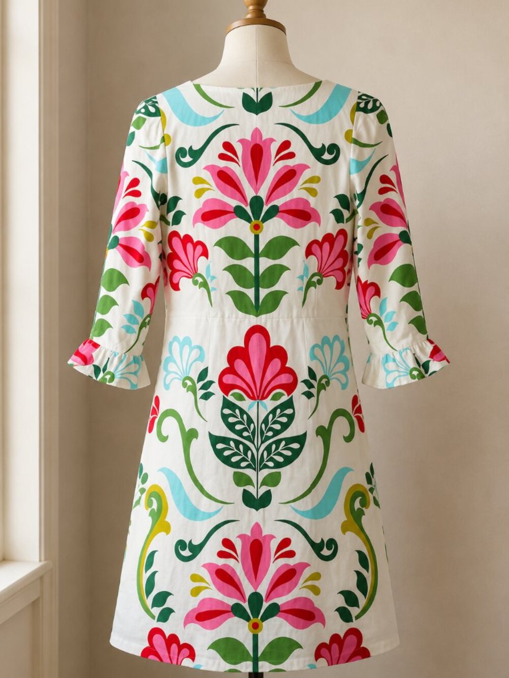 NWT Boden Linen Flute Sleeve Dress Size 6R  Floral  Dress - Picture 6 of 9